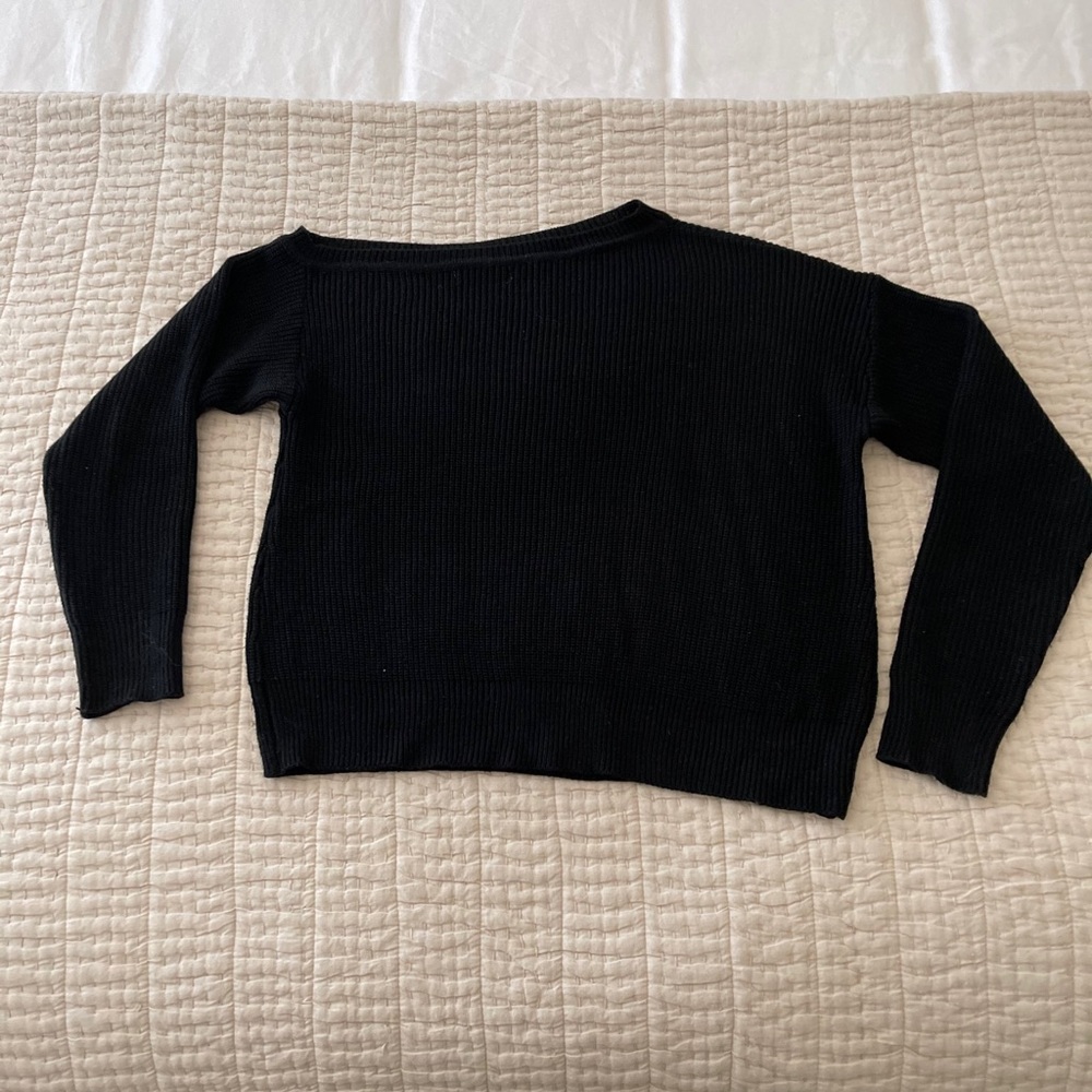 LF CARMAR Denim One Shoulder Sweater Color: black - Picture 2 of 4